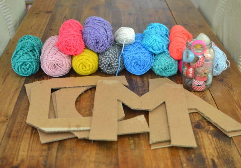 Yarn Wrapped Cardboard Letters - ARTBAR