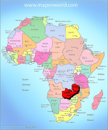 Map Of Africa: Zambia Map Of Africa