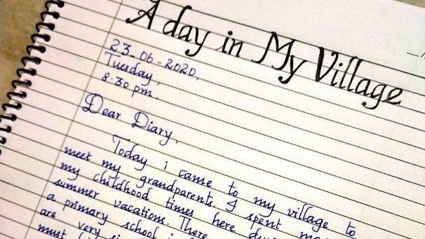 Diary Entry-2/My Personal Diary Entry /A day in my village/Best  handwriting/calligraphy/letter - YouTube